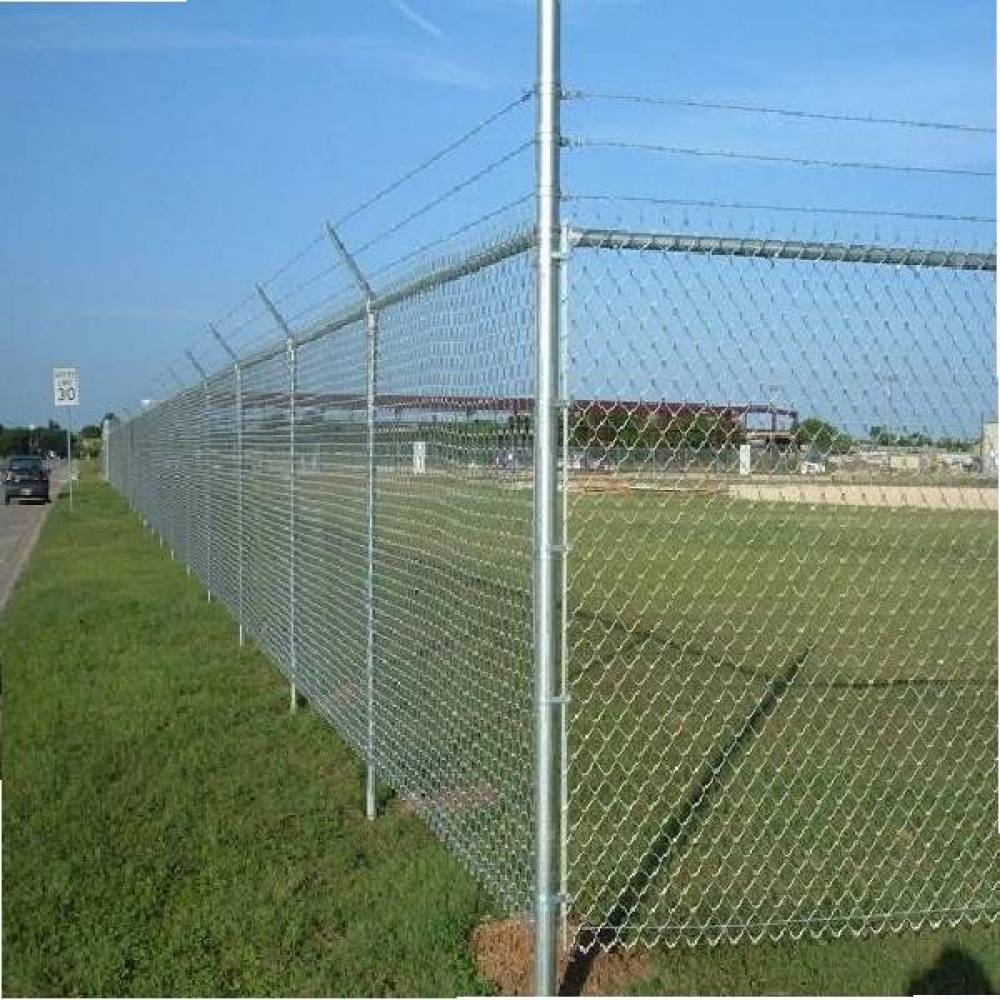 Image Boundary chain link and barbed wire fencing work